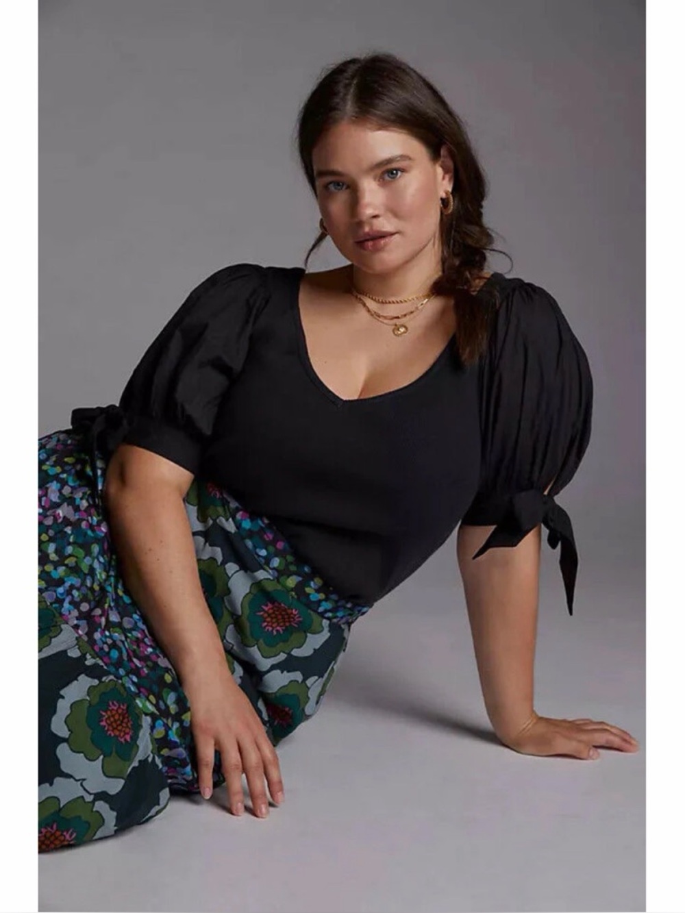 NWT Anthropologie Maeve Puff Bow Sleeve Top